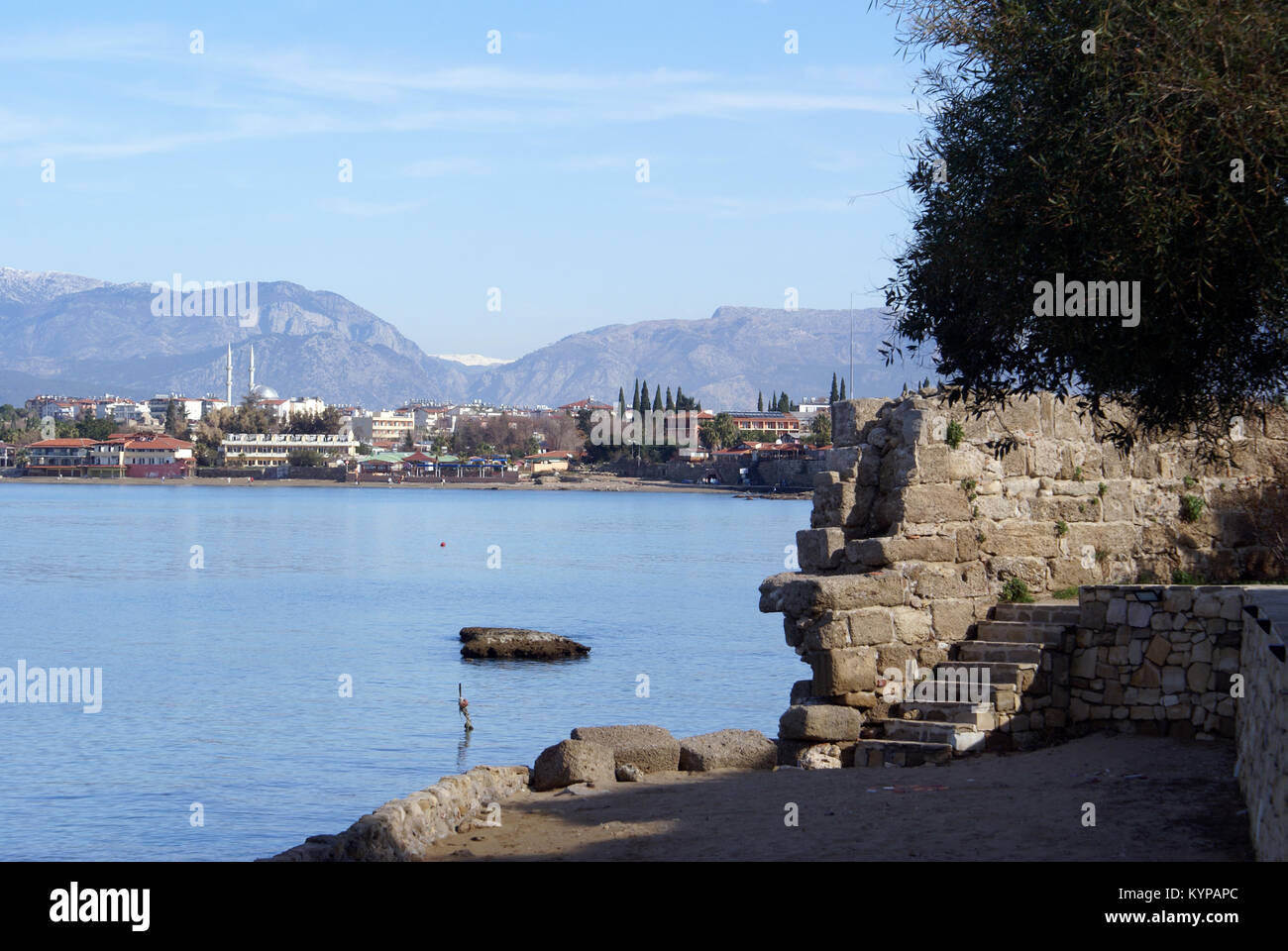 Hotels on the beach in Side, Turkey Stock Photo - Alamy