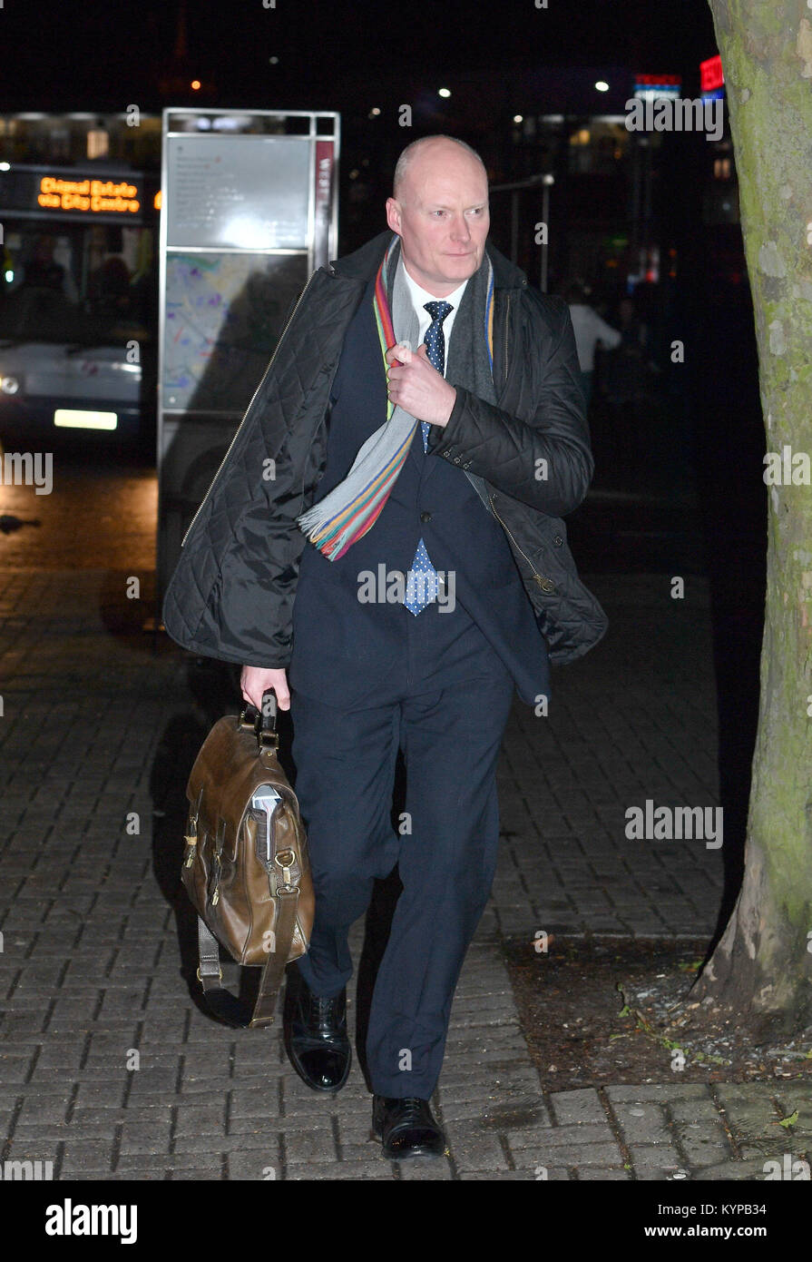 Essex Police Deputy Chief Constable Matthew Horne departs after attending a police misconduct hearing at Chelmsford Civic Centre. Stock Photo