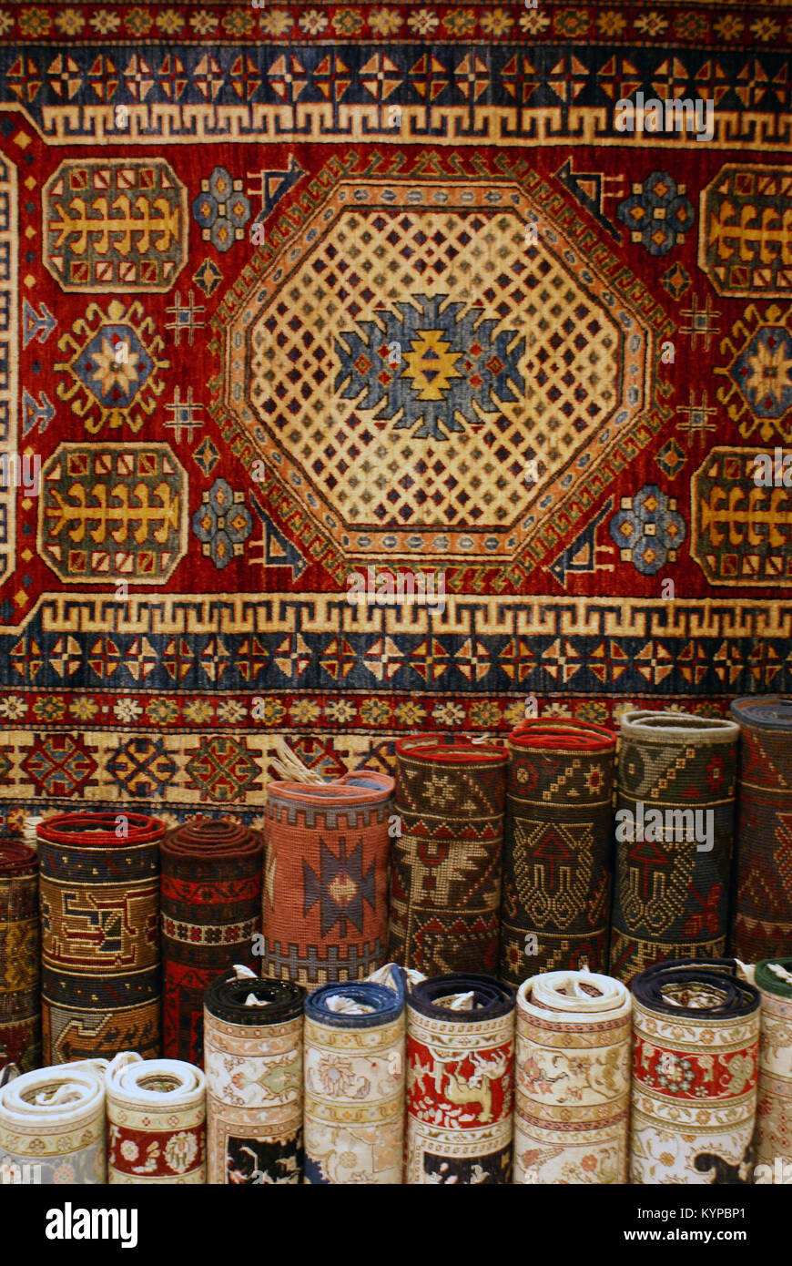 Many color carpets in the shop, Istanbul Stock Photo Alamy