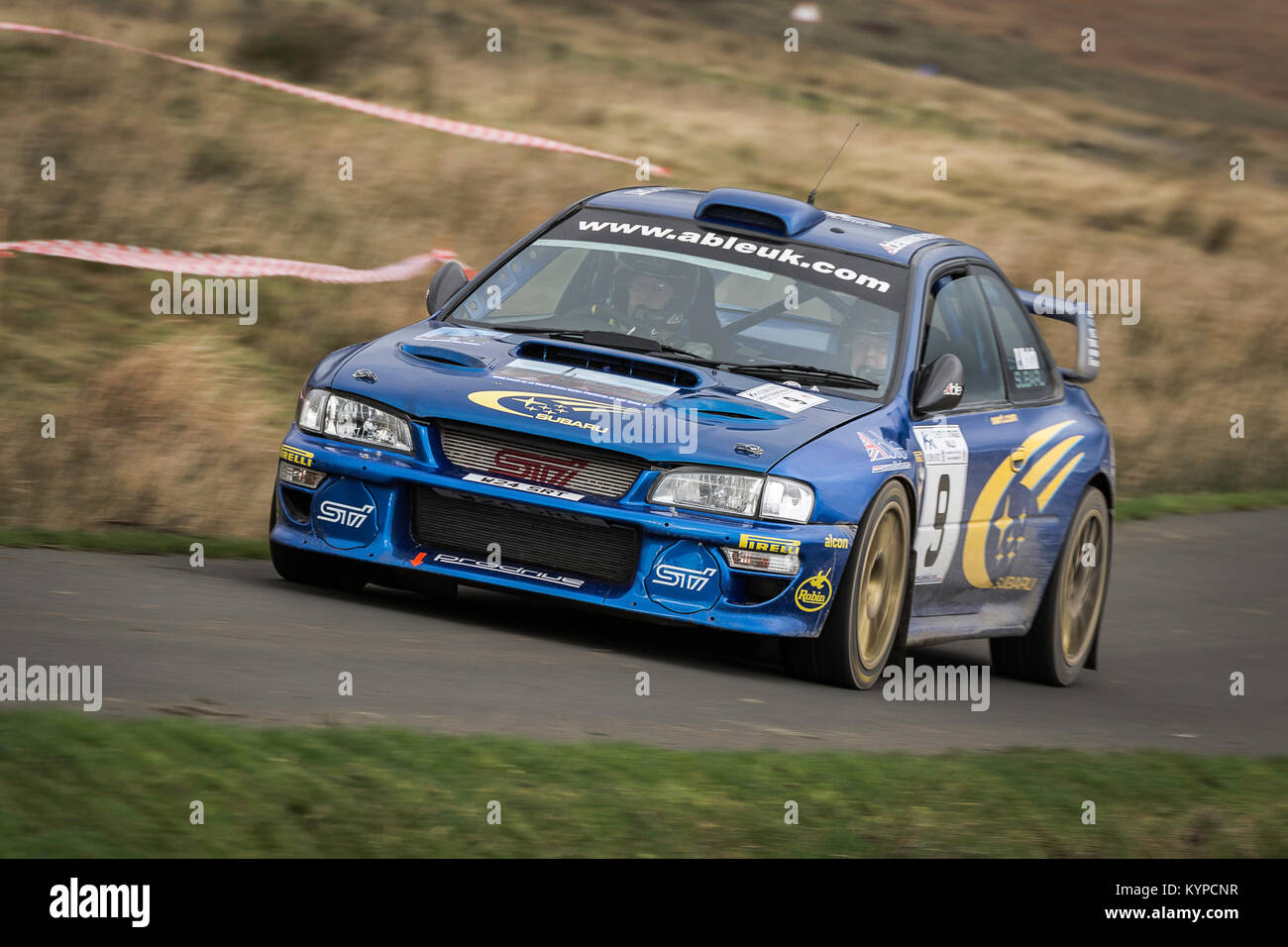 A rare Subaru Impreza P1 during a rally at Otterburn Camp ...