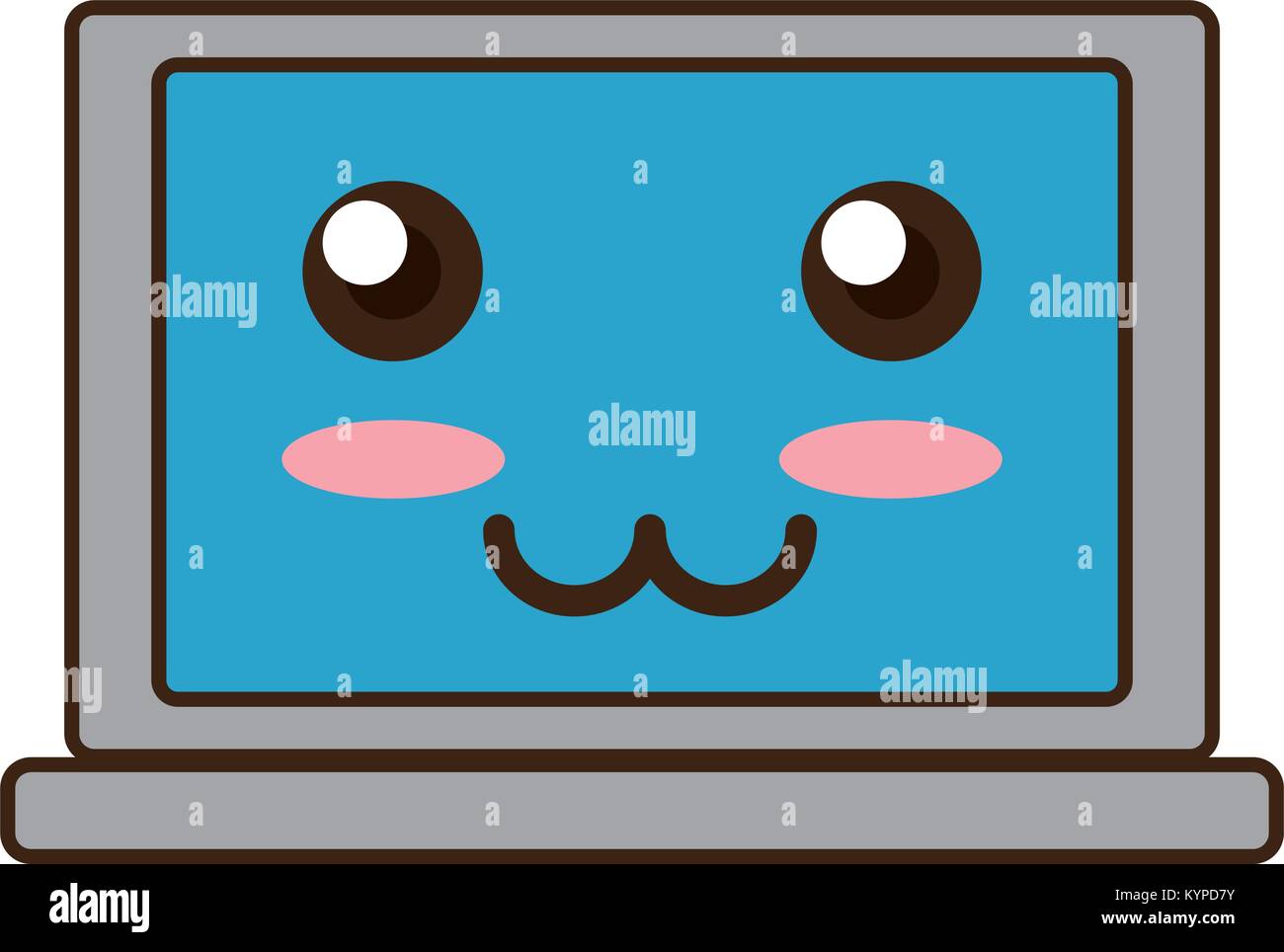 kawaii laptop computer icon Stock Vector Image & Art - Alamy