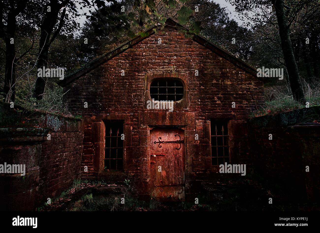 Spooky House. The old well house at the ruins of Hollinshead Hall