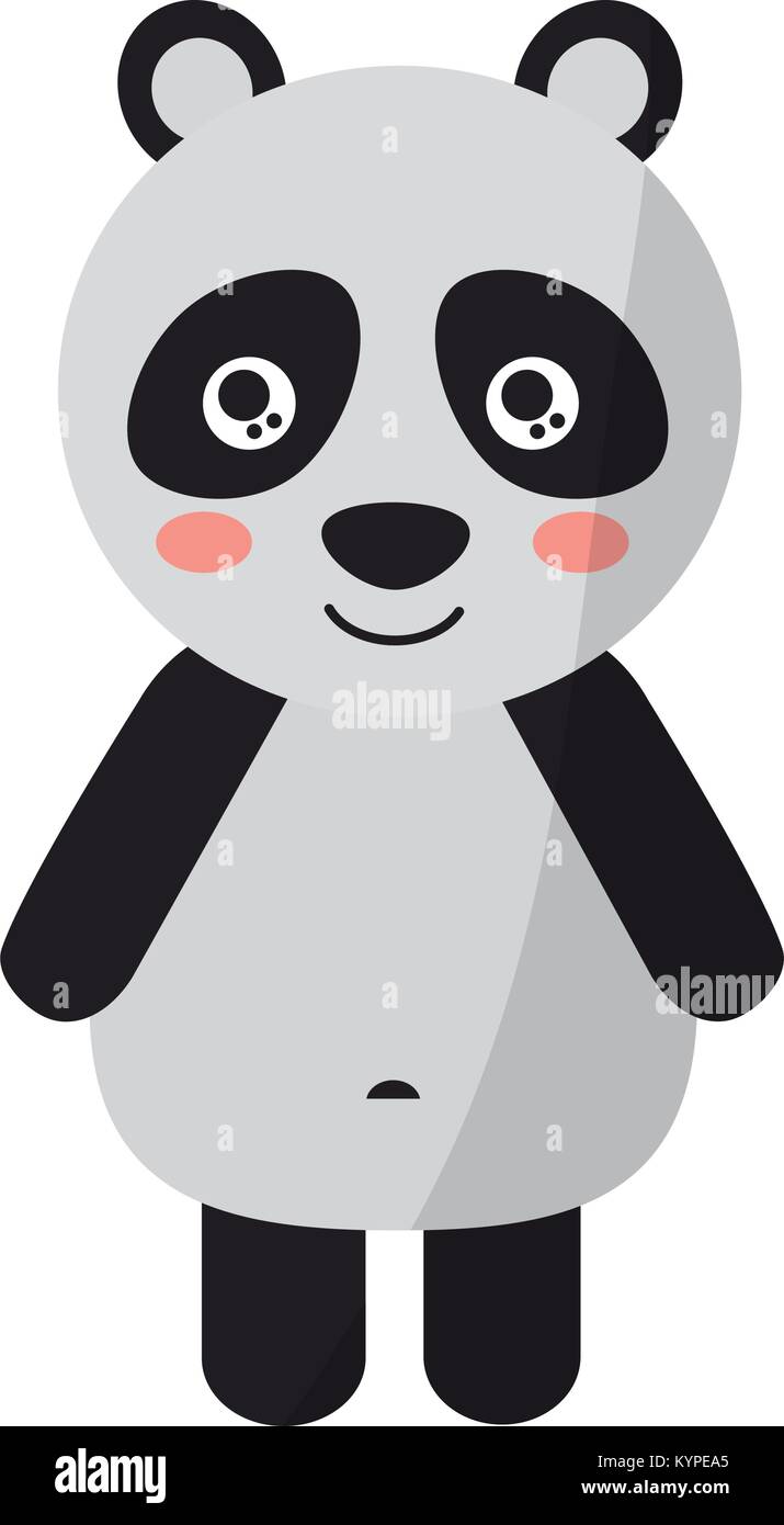 cute panda bear animal standing cartoon wildlife Stock Vector Image ...