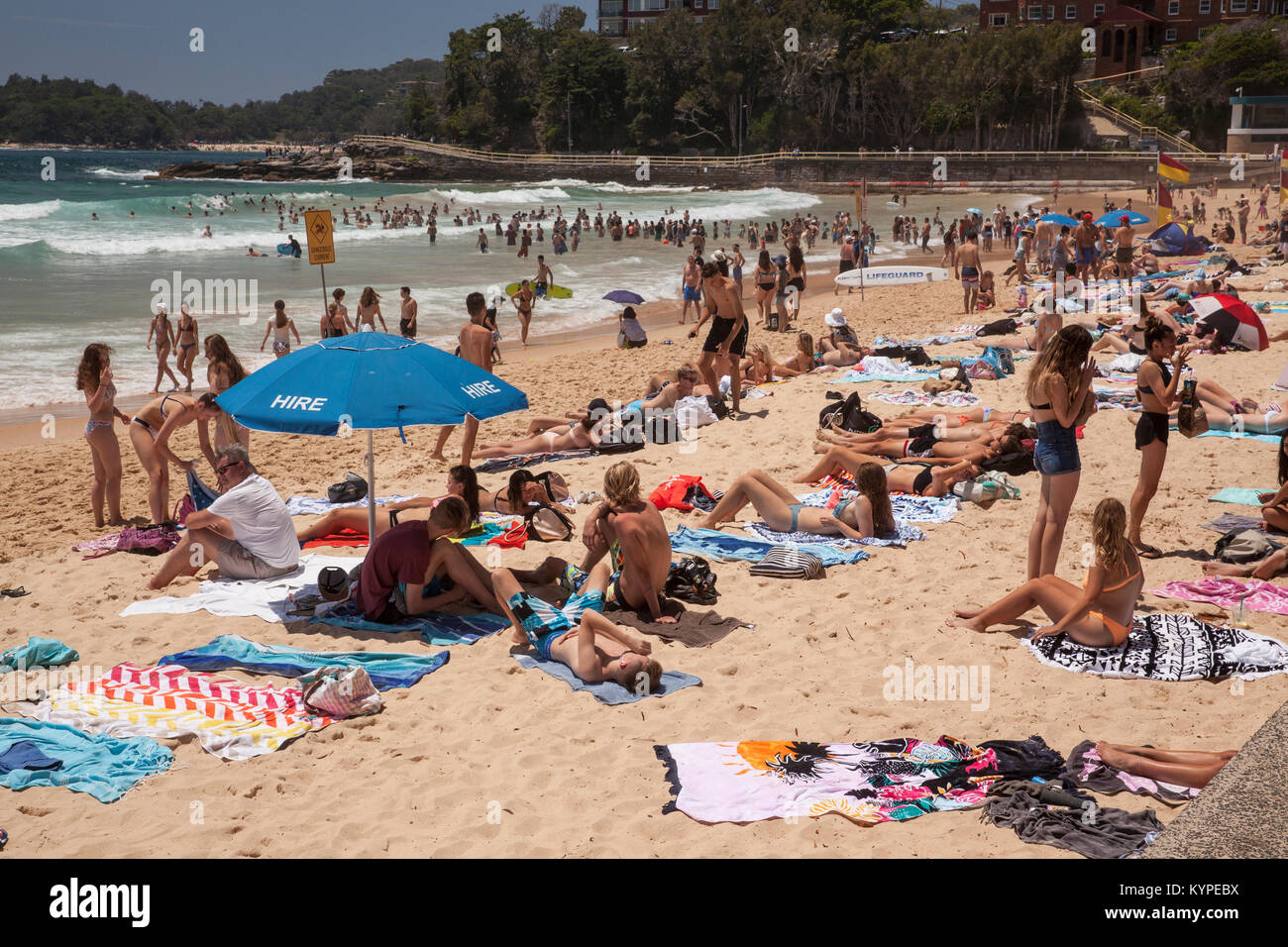 People on Manly beach Sydney Australia on sunny day Stock Photo