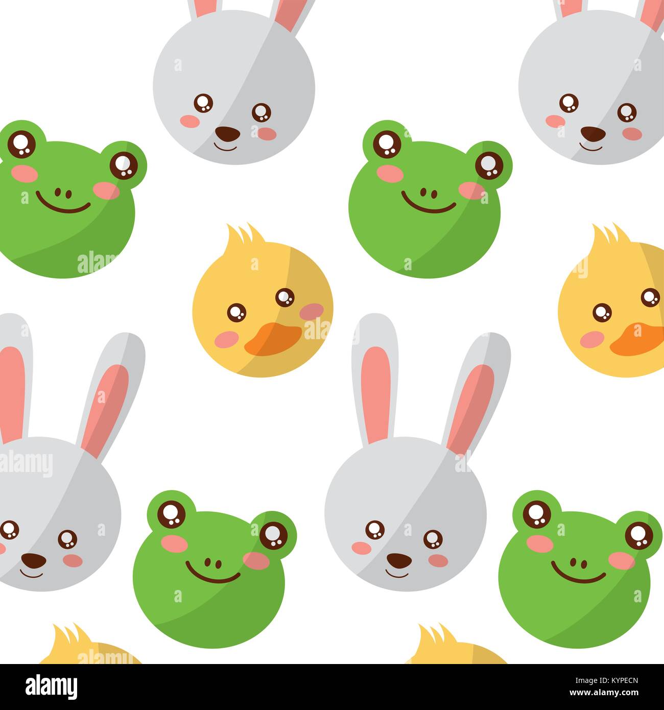 seamless pattern cute animals face image Stock Vector Image & Art - Alamy