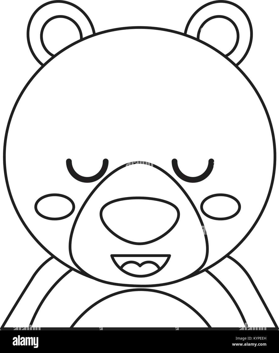 cute portrait bear animal baby with close eyes Stock Vector Image & Art