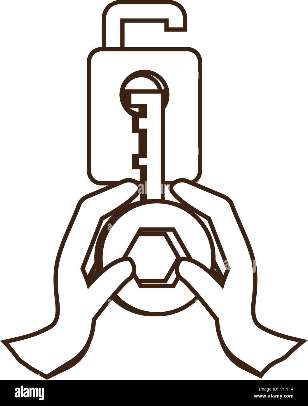 padlock and hands icon Stock Vector Image & Art - Alamy