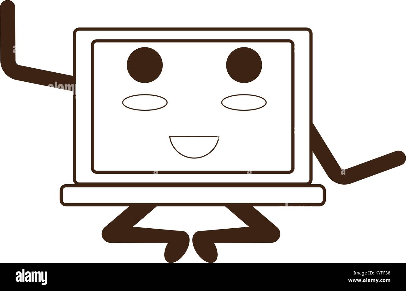 kawaii laptop computer icon Stock Vector Image & Art - Alamy