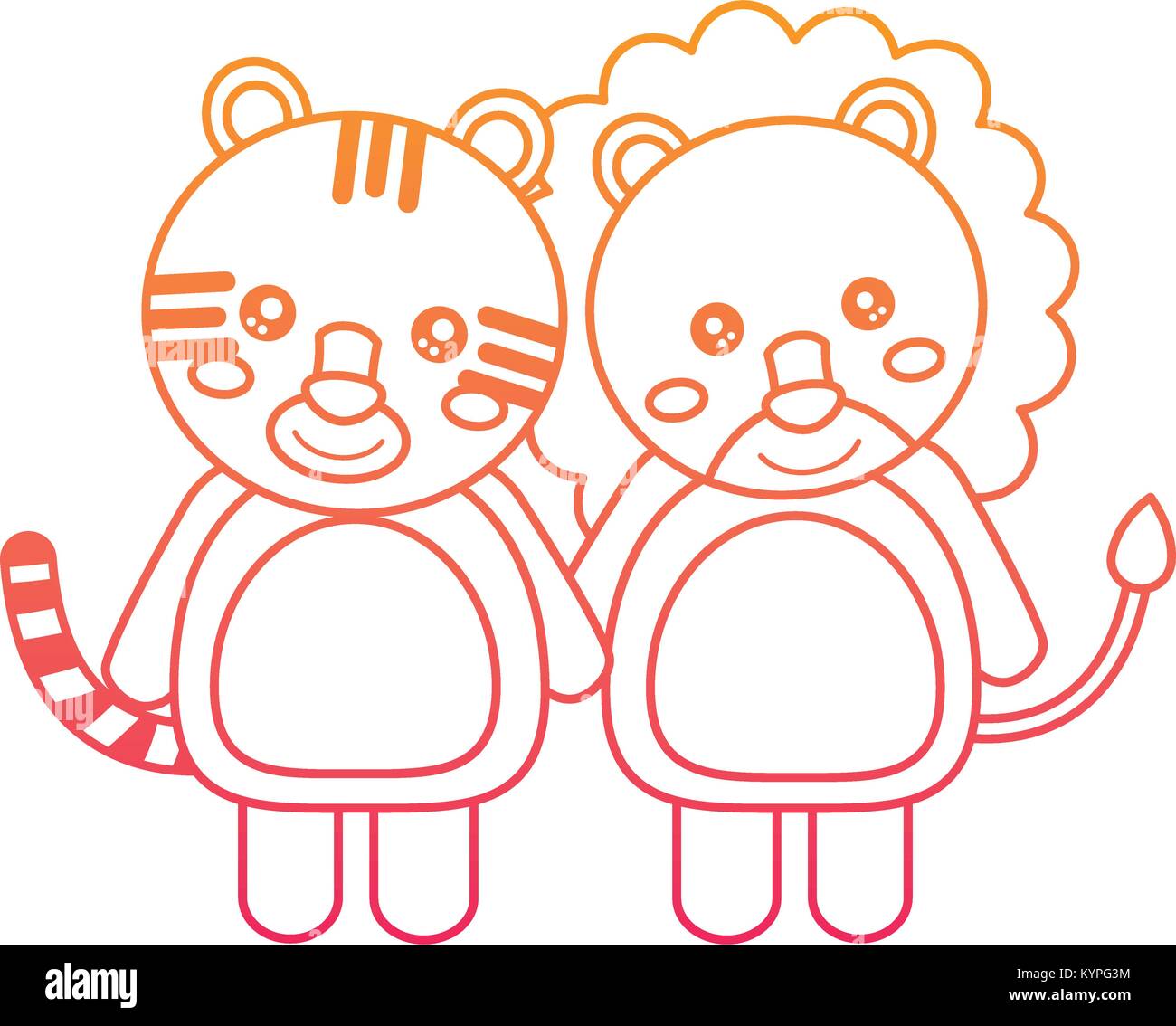 cute animals lion and tiger babies Stock Vector Image & Art - Alamy