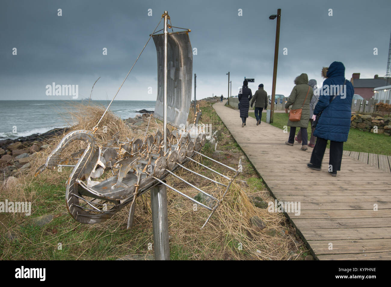 Viking longboat sculpture Stonehaven Stock Photo Alamy