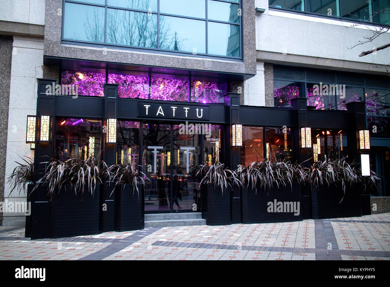 Tattu Contemporary Chinese Restaurant and Bar situated on East Parade in Leeds West Yorkshire UK Stock Photo