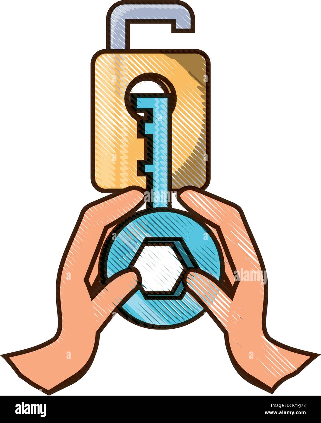 padlock and hands icon Stock Vector Image & Art - Alamy