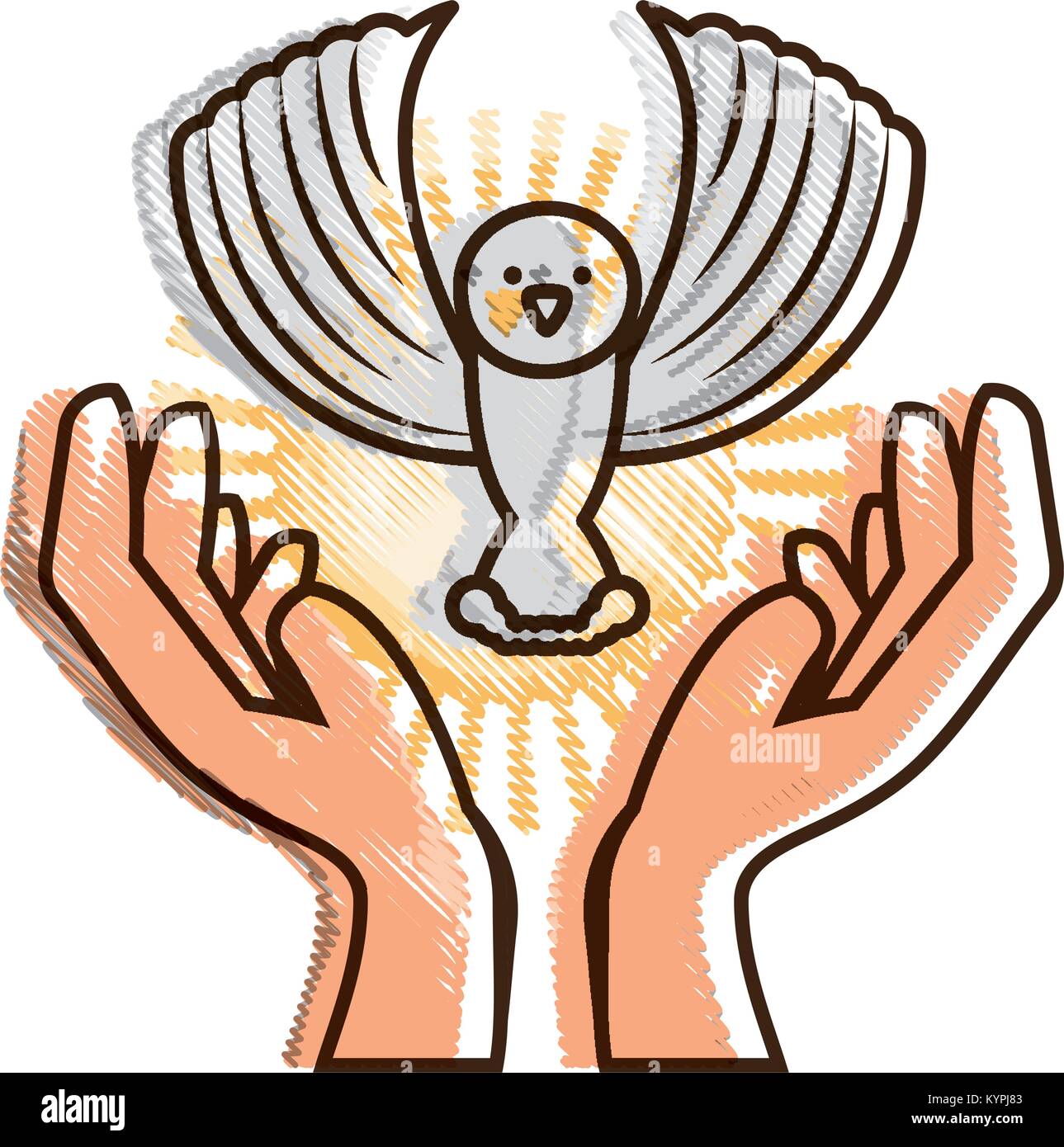 Dove In A Hands Stock Vector Image Art Alamy