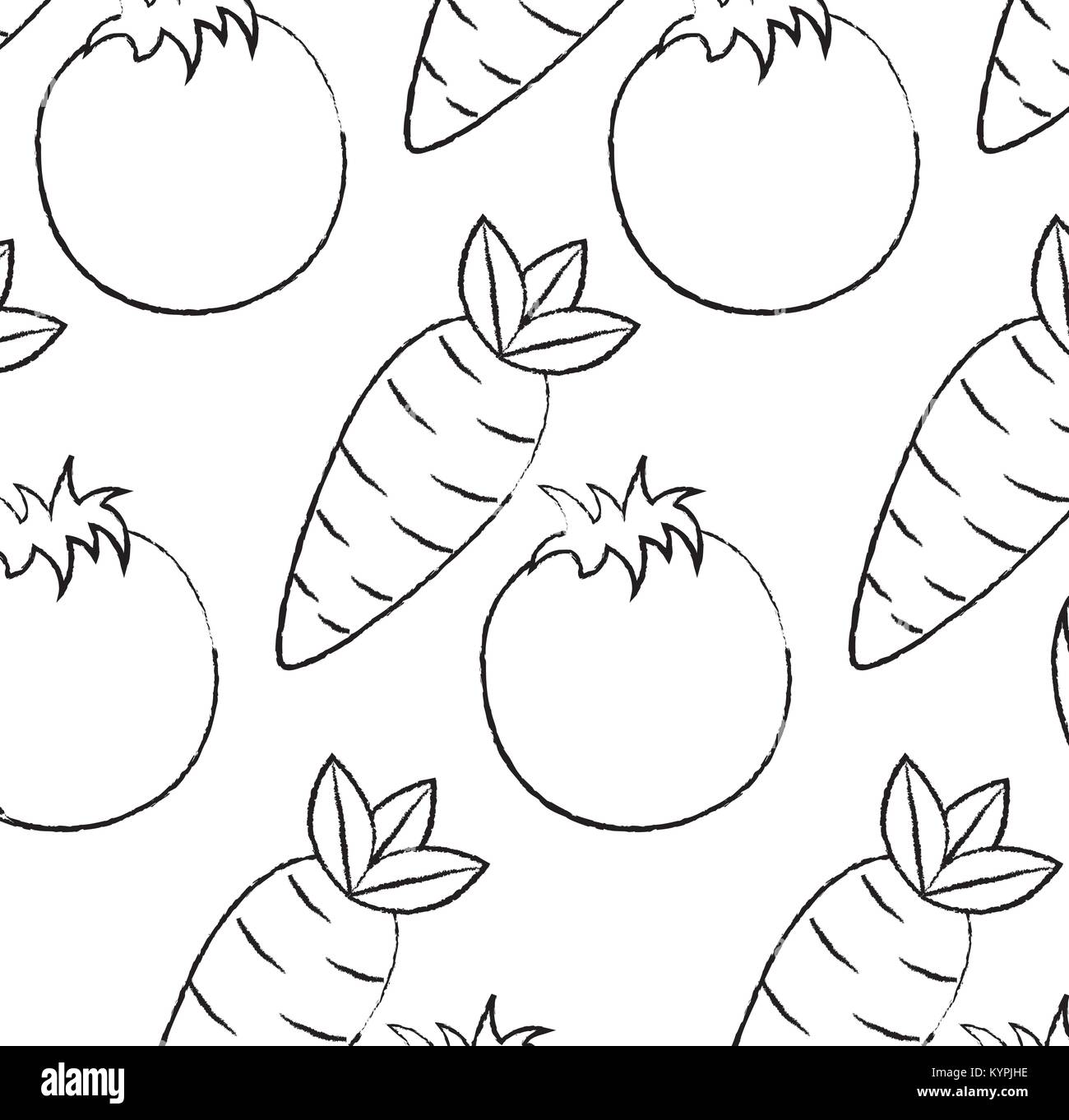 tomato and carrot vegetables fresh seamless pattern Stock Vector Image ...