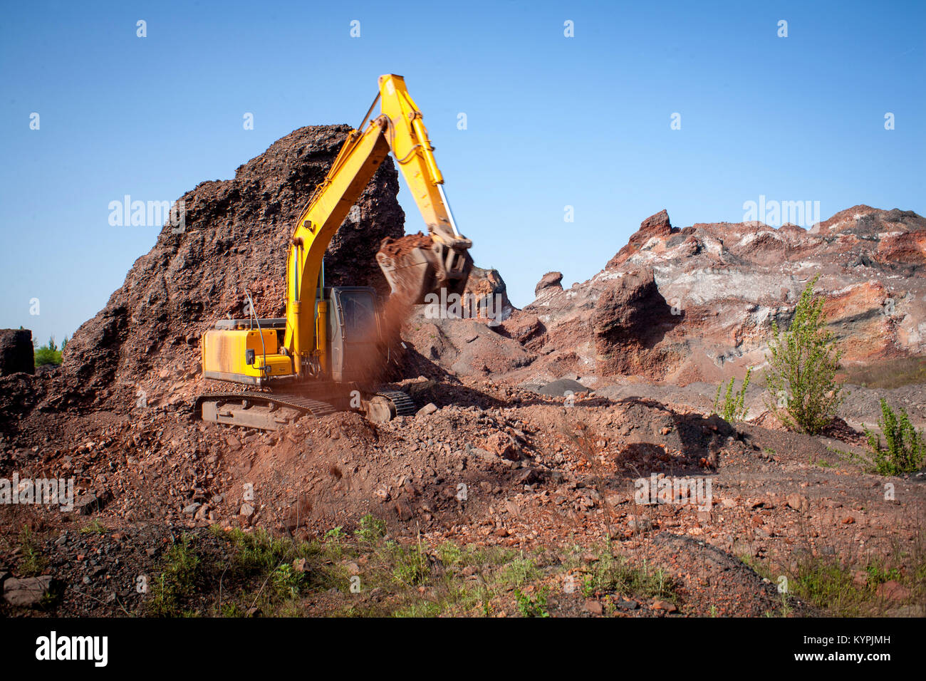 Close-up of a construction site excavator Stock Photo - Alamy