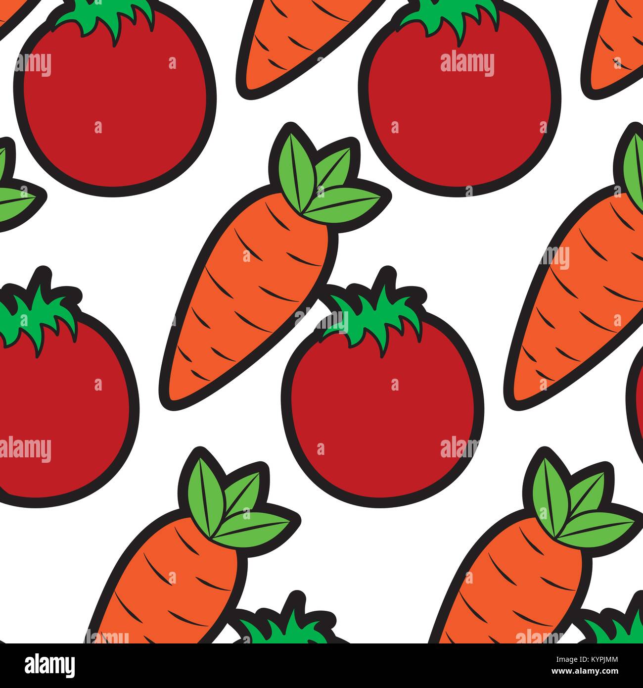 tomato and carrot vegetables fresh seamless pattern Stock Vector Image ...