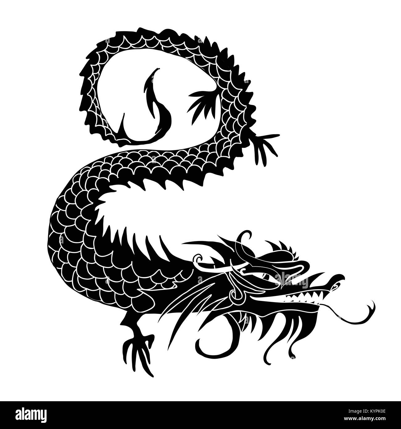paper cut out of a Dragon china zodiac symbols Stock Vector