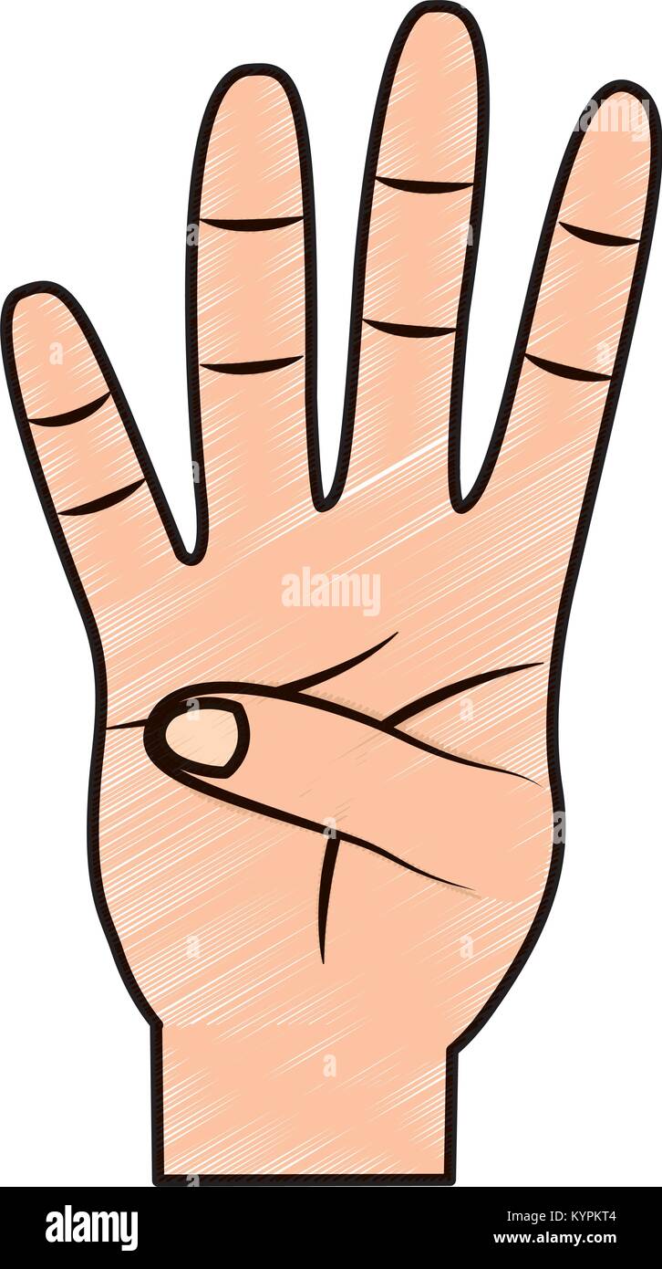 Four fingers up High Resolution Stock Photography and Images Alamy