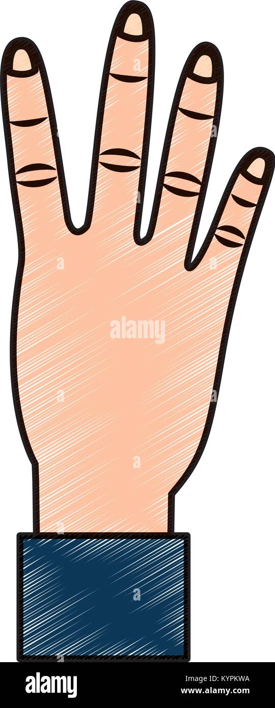 four fingers up hand gesture icon image Stock Vector Image & Art - Alamy
