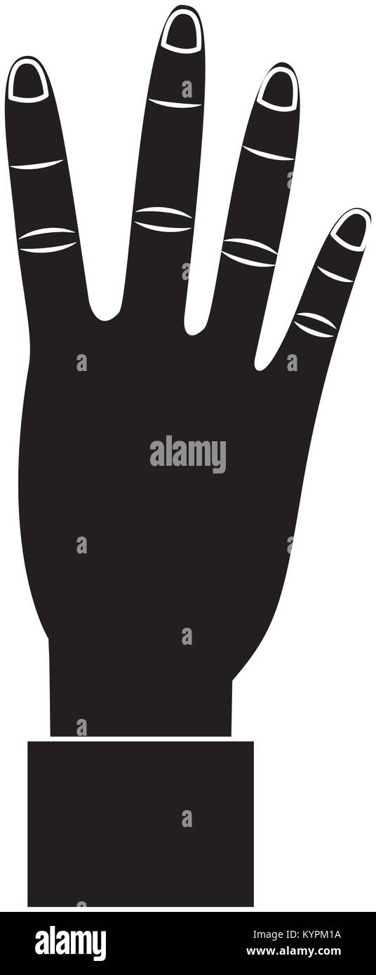four fingers up hand gesture icon image Stock Vector Image & Art - Alamy