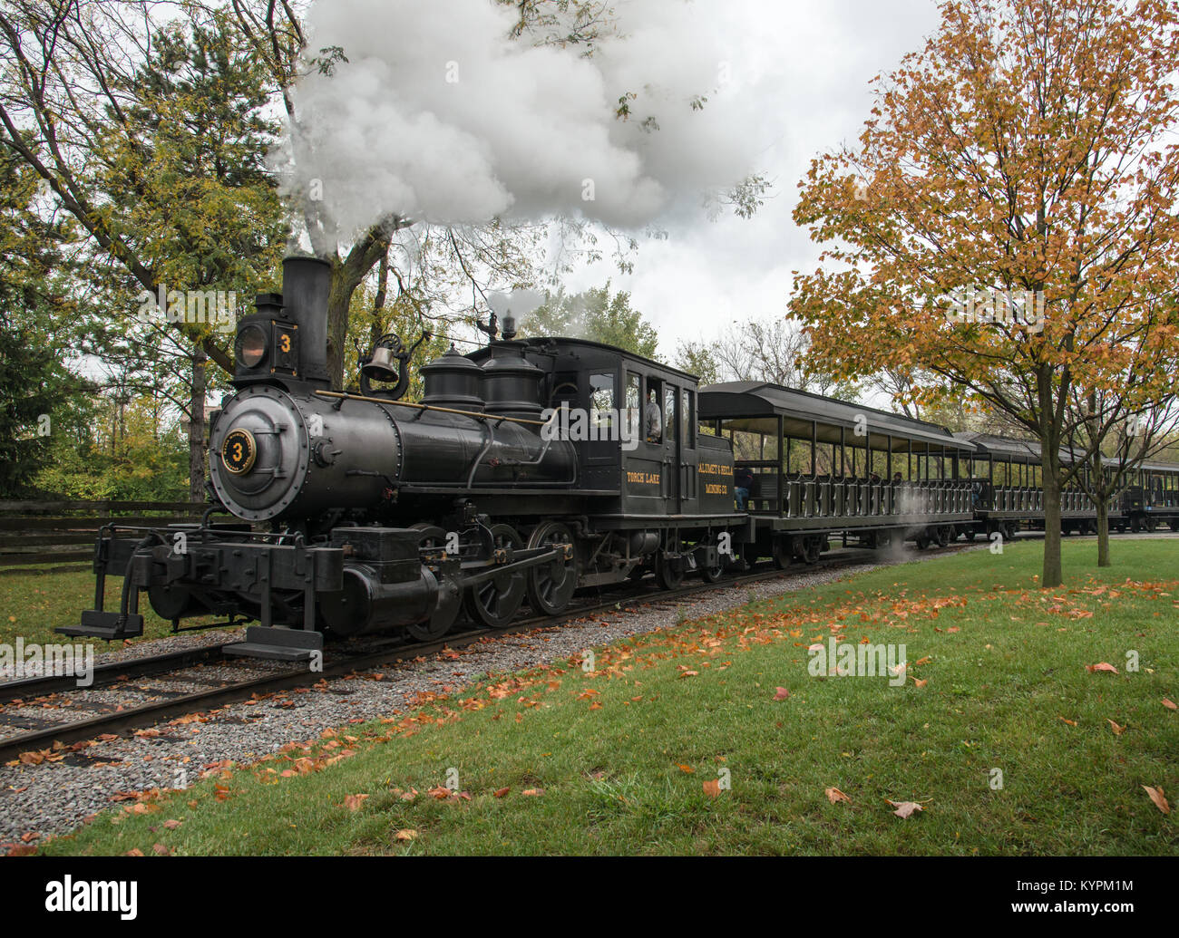 Steam train at Greenfield Village, Dearborn, Michigan, USA - Stock Image
