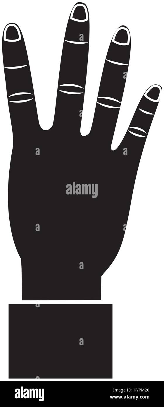 four fingers up hand gesture icon image Stock Vector Image & Art - Alamy