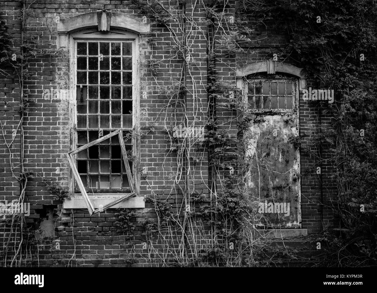 Abandoned Walker Building at Central State Hospital, Milledgeville, Georgia, USA - Stock Image