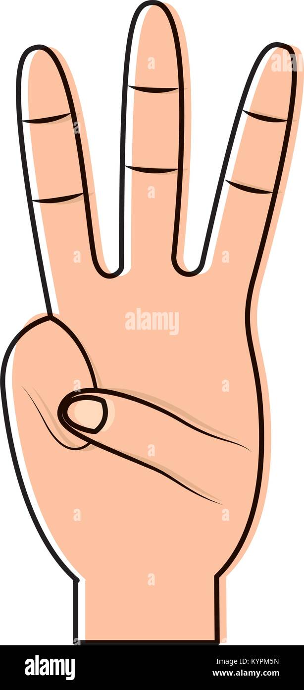 three fingers up hand gesture icon image  Stock Vector