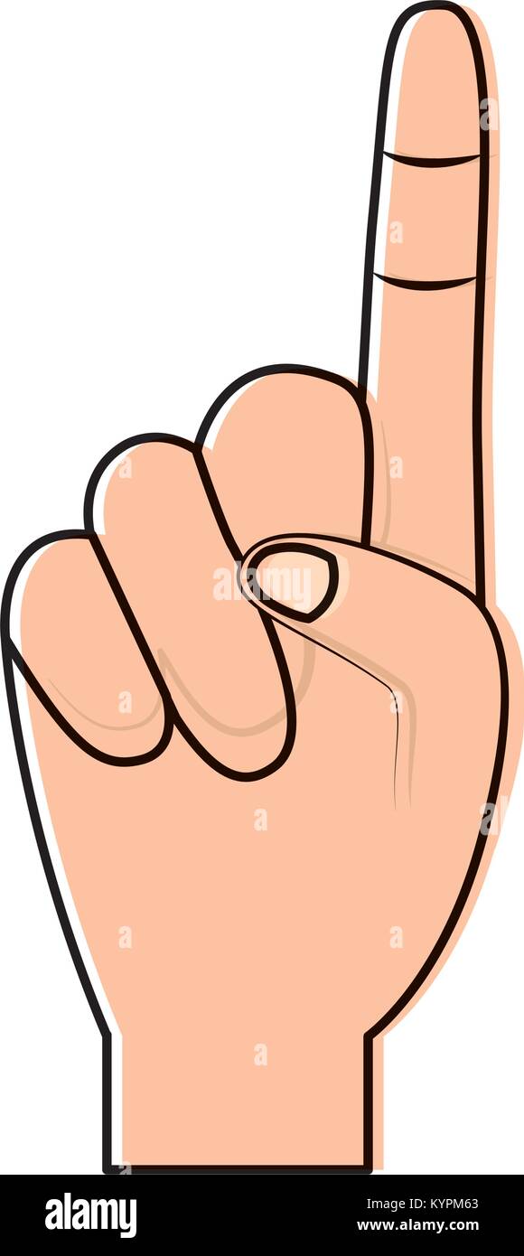 one finger up hand gesture icon image Stock Vector Image & Art - Alamy