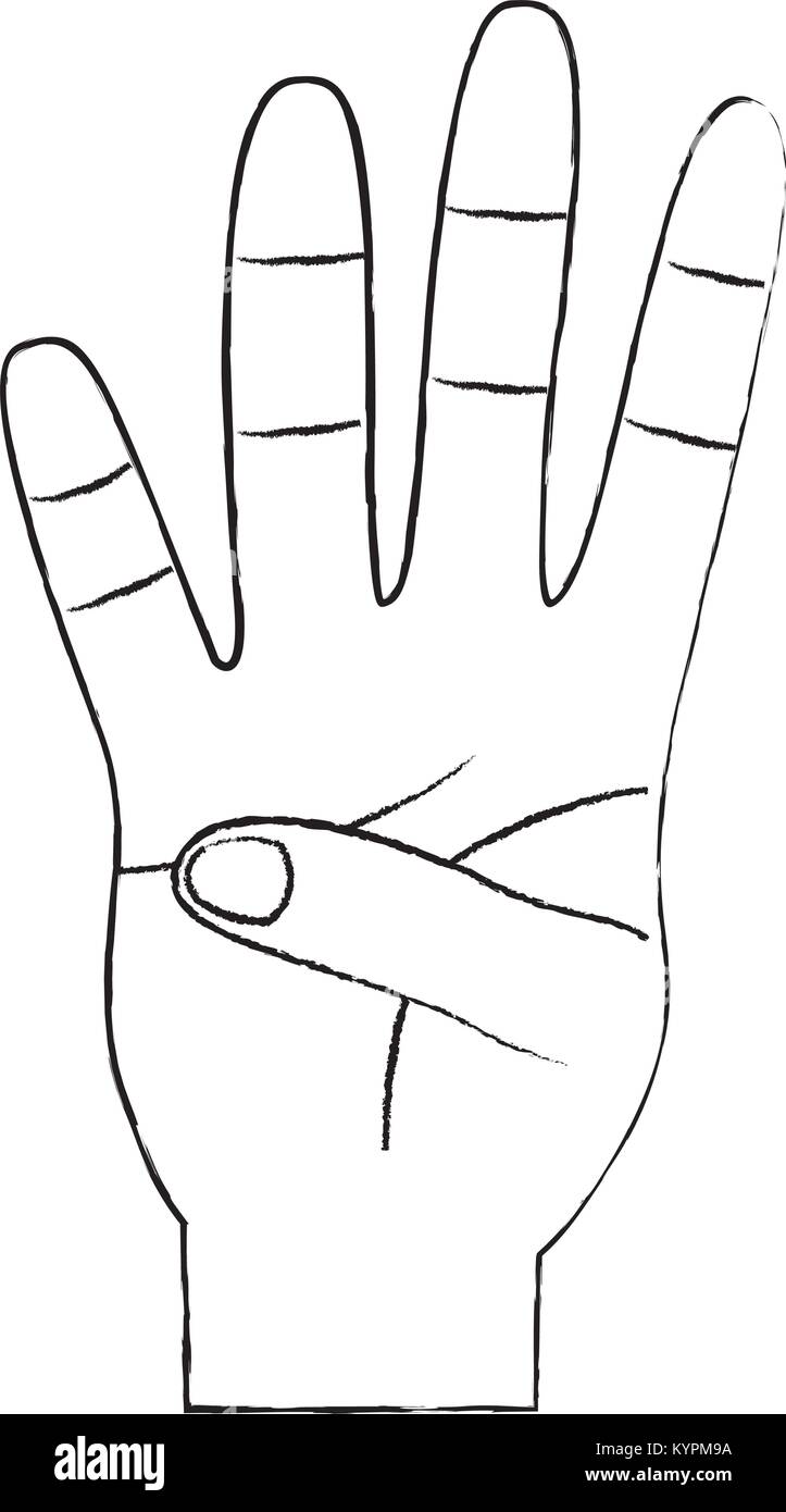 hand showing four count gesture Stock Vector Image & Art - Alamy