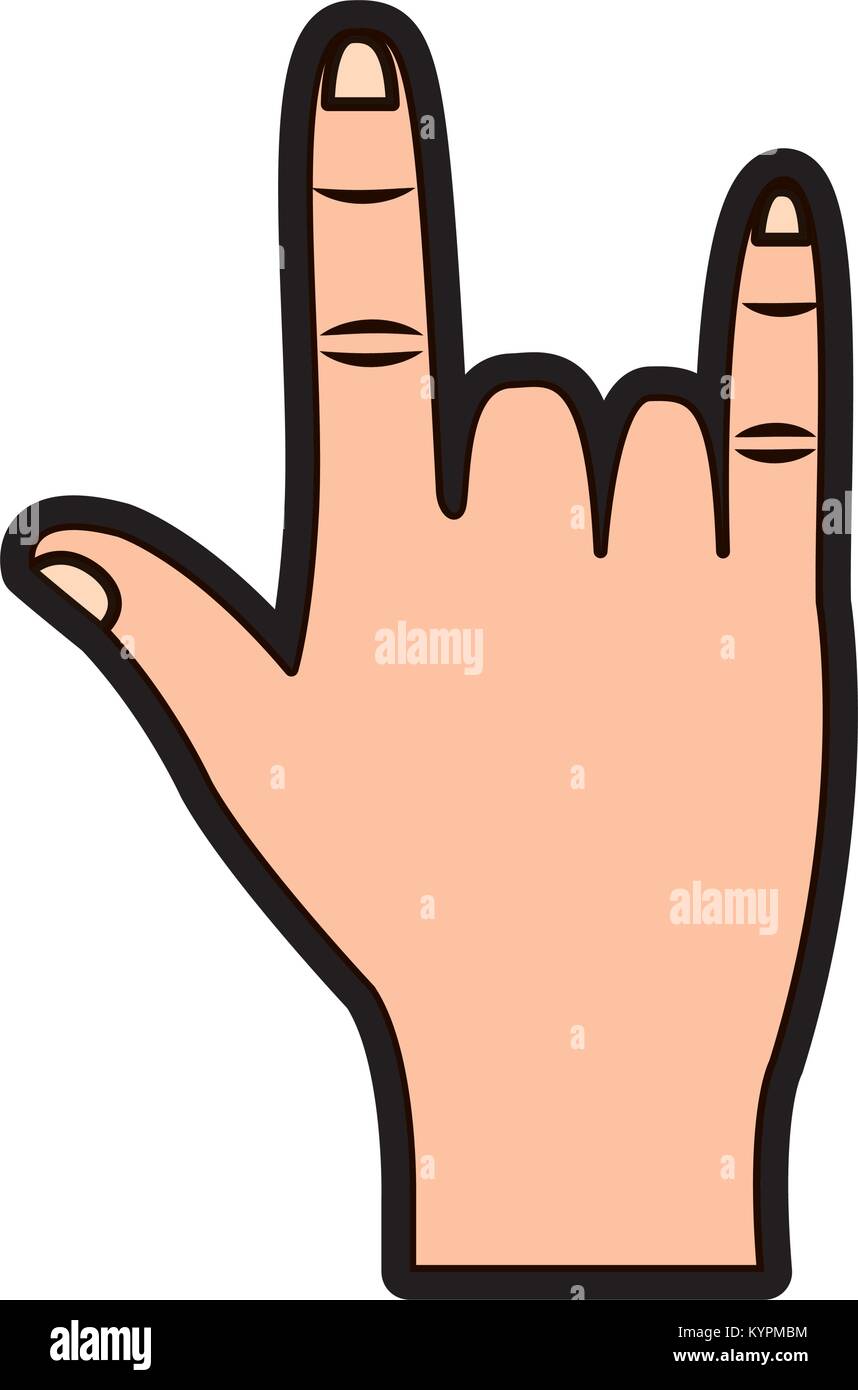 hand in rock n roll sign gesture Stock Vector Image & Art - Alamy