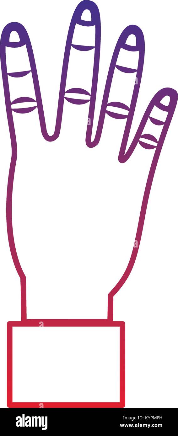 four fingers up hand gesture icon image Stock Vector Image & Art Alamy