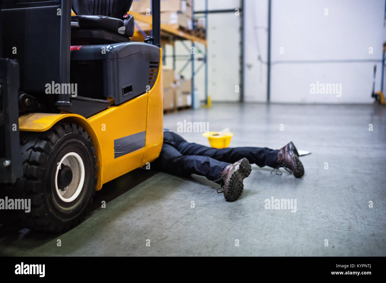 Warehouse Worker After An Accident In A Warehouse Stock Photo Alamy