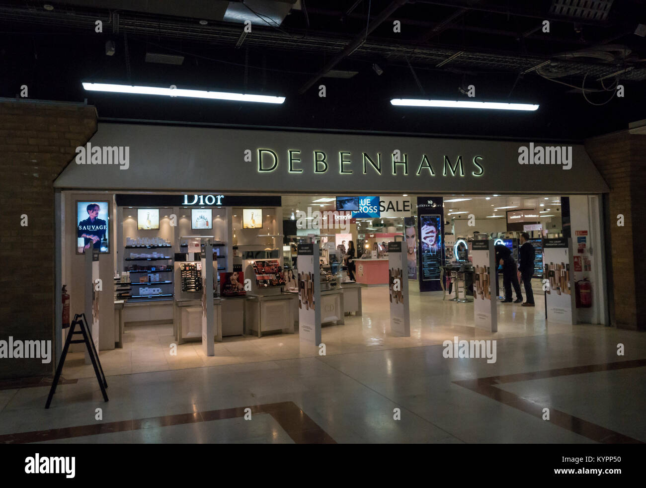 Entrances to Debenhams store in Grafton Center Cambridge Stock Photo