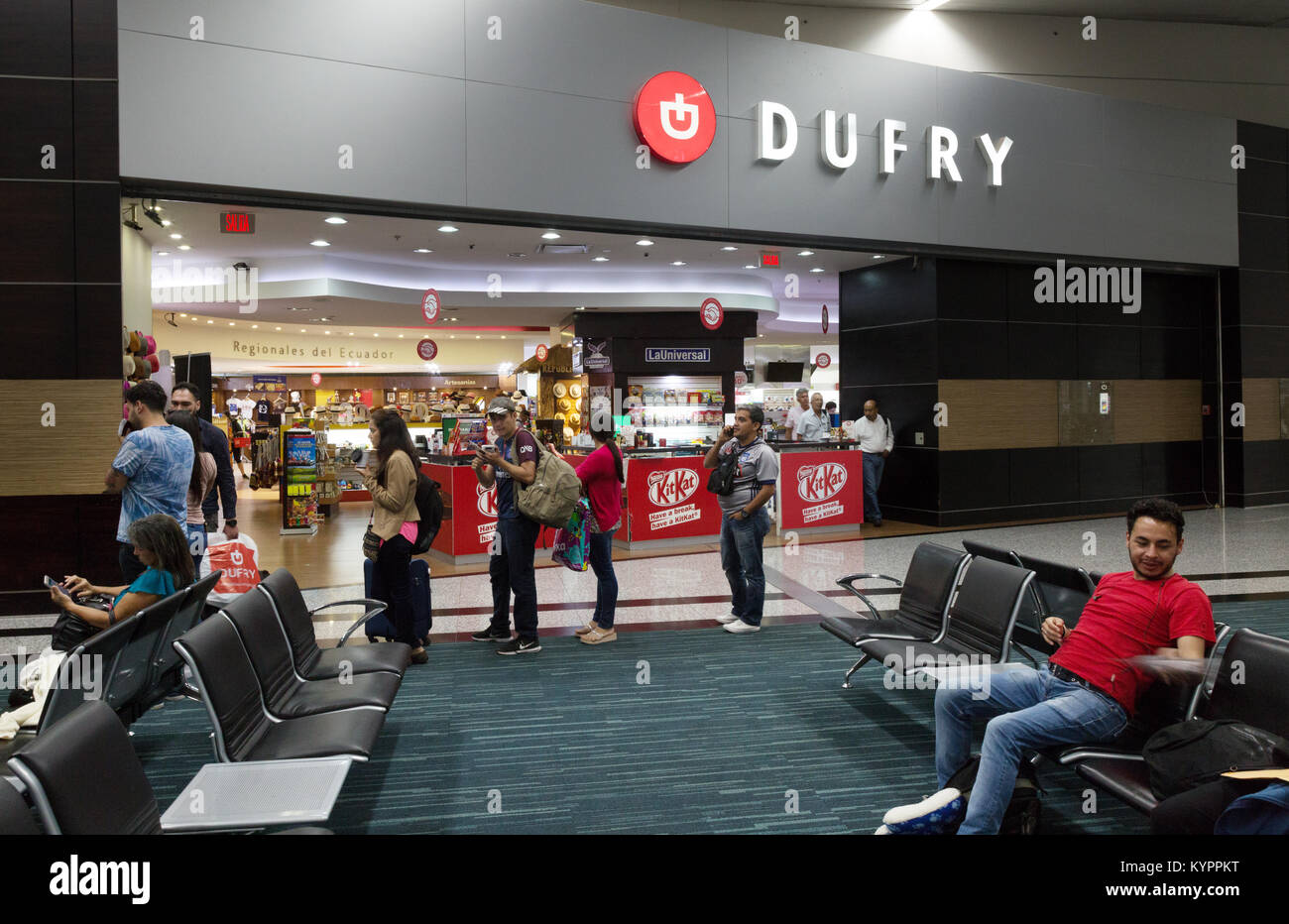 Duty Free shop, Guayaquil airport, ( José Joaquín de Olmedo International Airport ), Ecuador South America Stock Photo