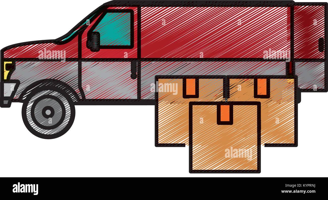 Boxes and truck design Stock Vector Image & Art - Alamy
