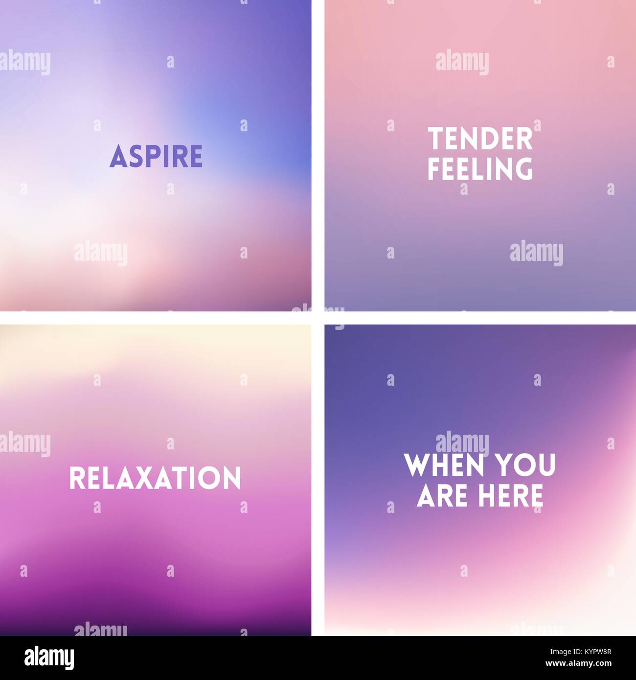 Abstract vector purple blurred background set 4 colors set. Square ...