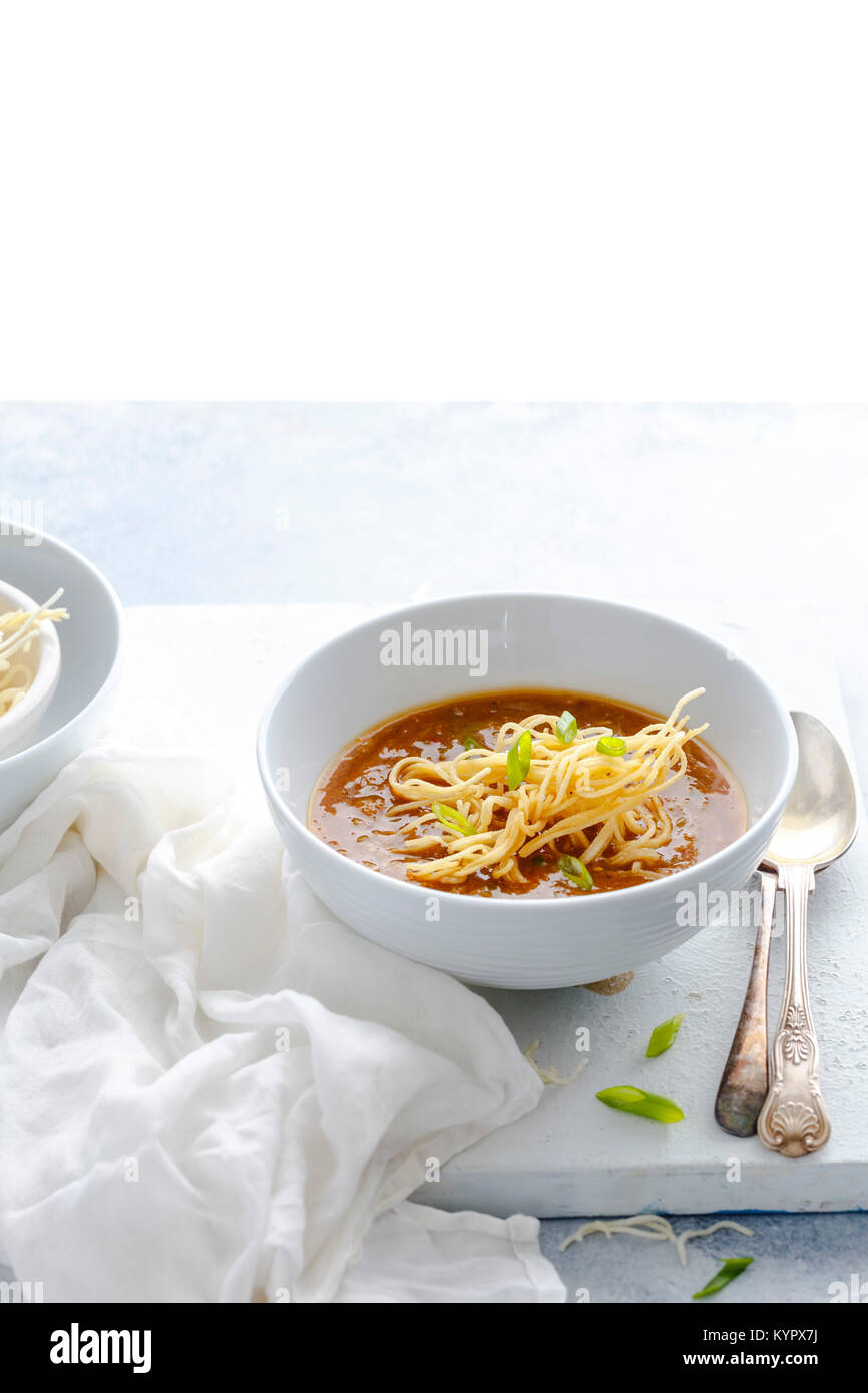 Vegetable Manchow Soup Stock Photo Alamy