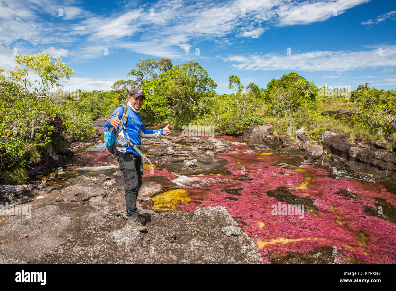 La Macarena, an isolated town in Colombia's Meta department, is famous for  Caño Cristales, the River of Five Colors Stock Photo - Alamy
