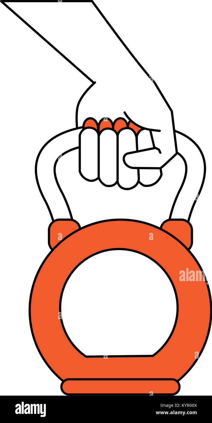Hand holding kettlebell Stock Vector Image & Art - Alamy