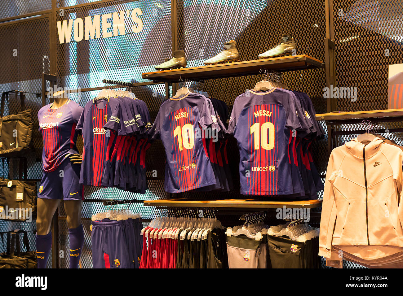 Barcelona Football Club Shop Stock Photos & Barcelona Football Club