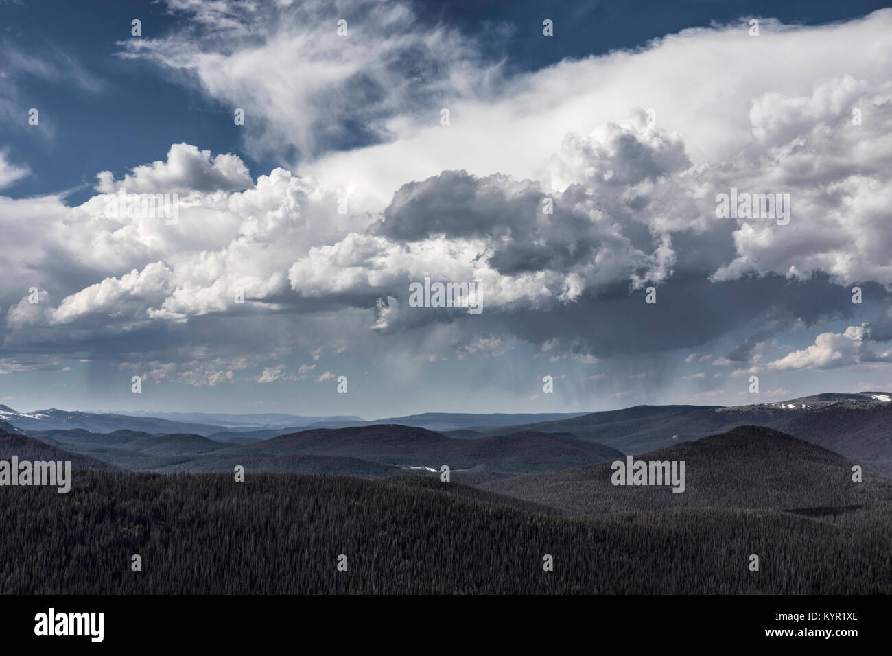 Dramatic sky over the foothills of the Rocky Mountains, Colorado, USA Stock Photo