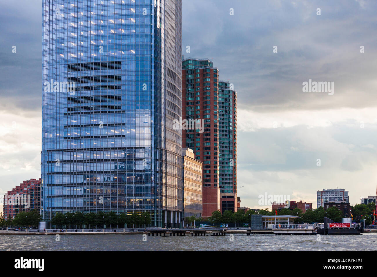 Jersey City Waterfront, Goldman Sachs Tower in the foreground, New Jersey, USA Stock Photo