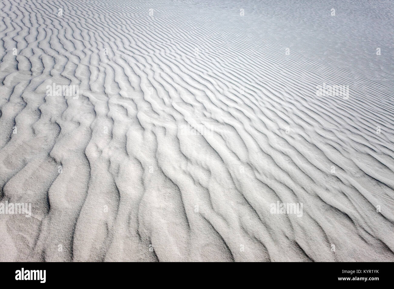 Windblown sand patterns make a surreal landscape, White Sands National Monument, New Mexico Stock Photo