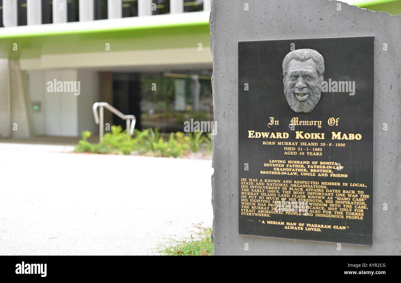 Edward Koiki Mabo plaque at James Cook University, Townsville ...
