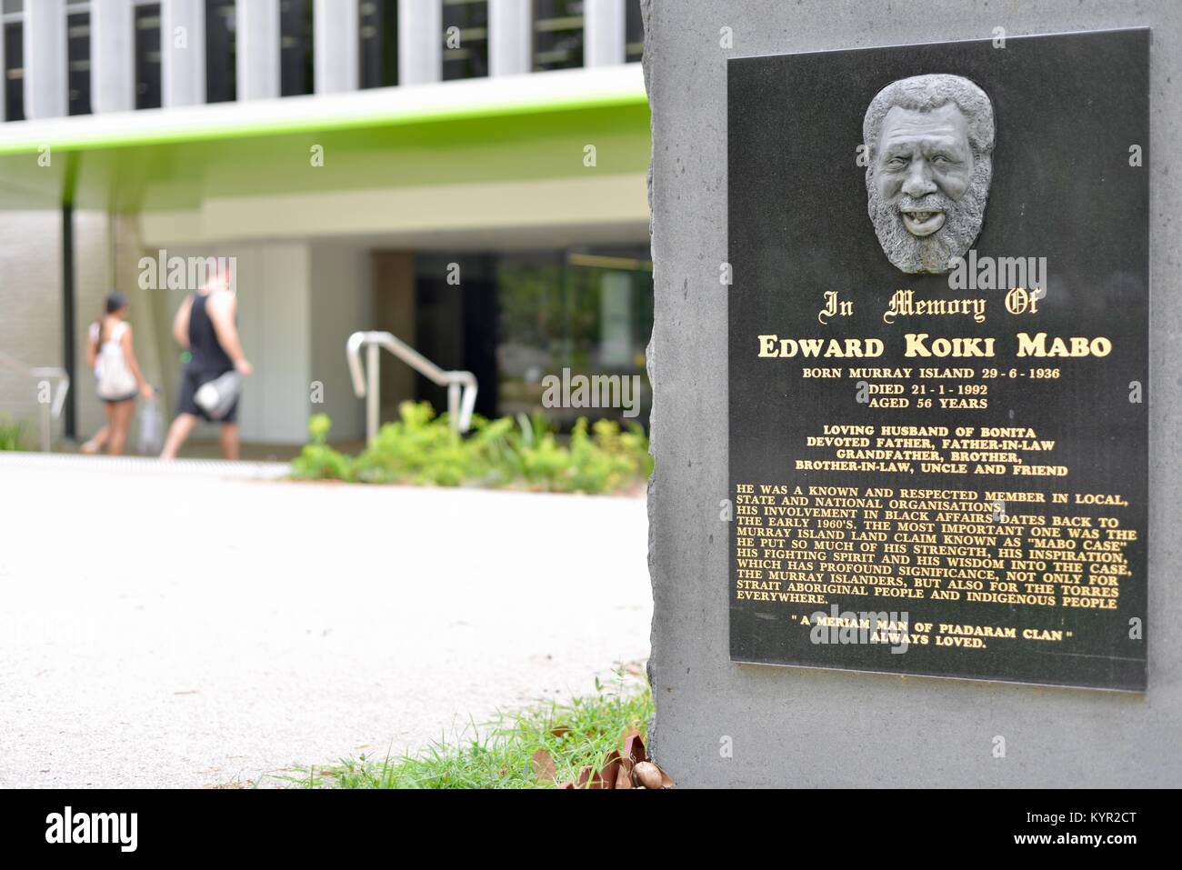 Edward Koiki Mabo plaque at James Cook University, Townsville ...