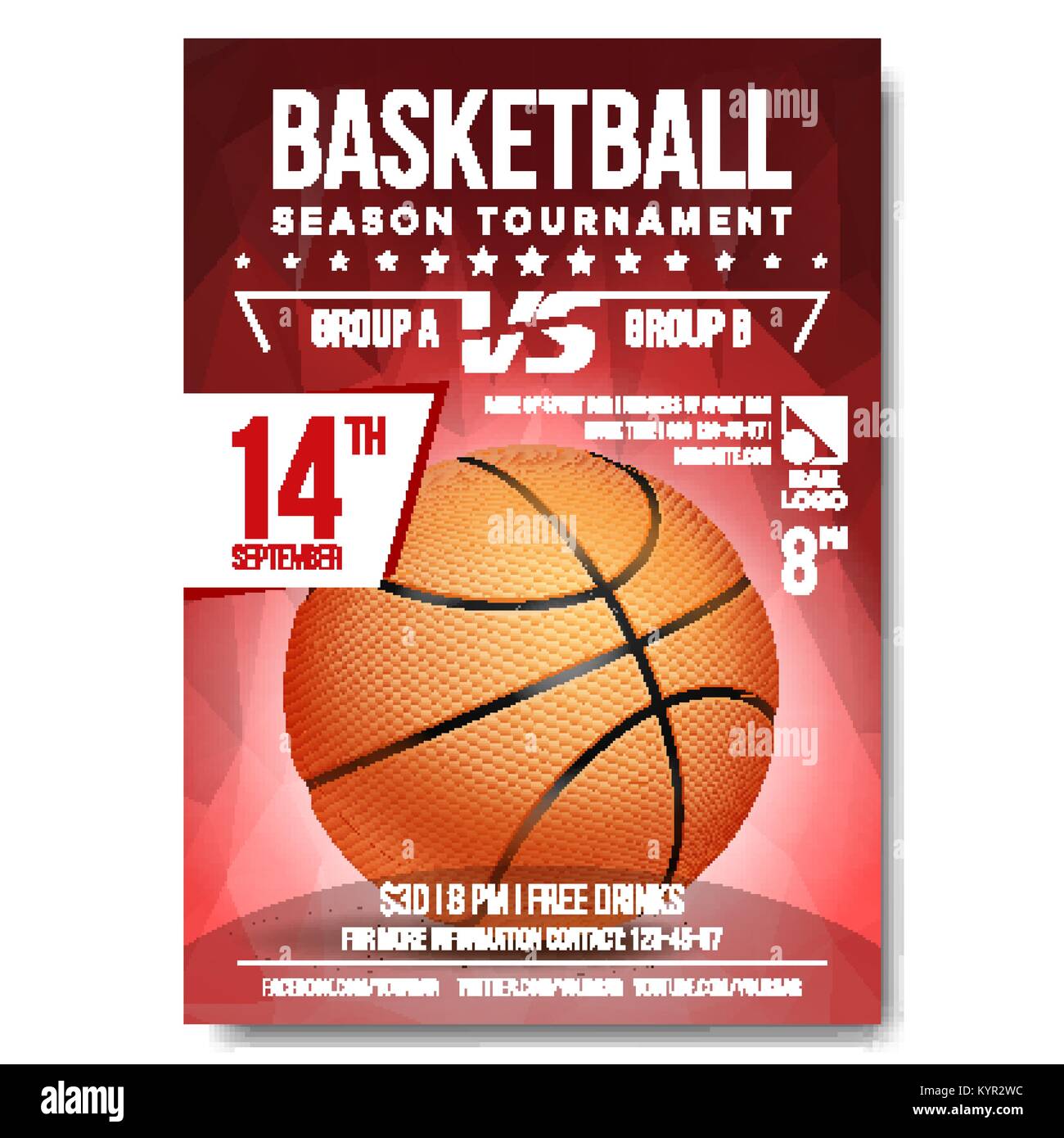 Illustration Basketball Court Banner Stock Photos & Illustration