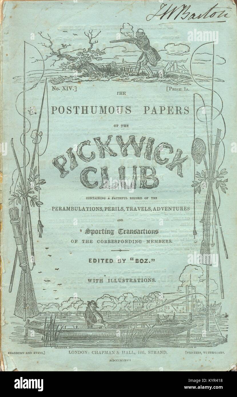 Posthumous papers of the Pickwick Club edited by 'Boz' as issued 1837 Stock Photo