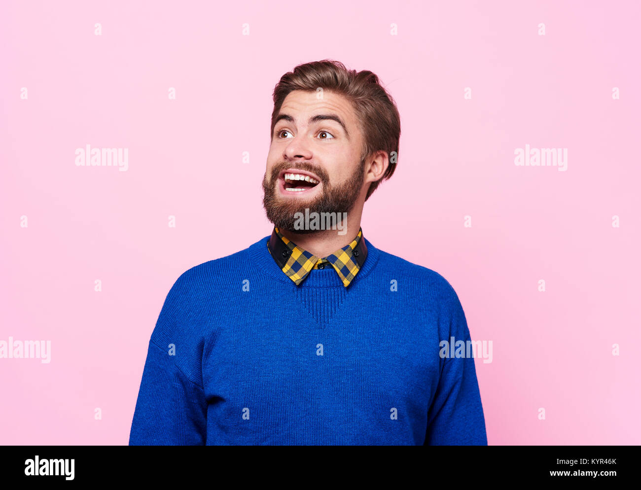 Shot of dazed man admiring something Stock Photo - Alamy