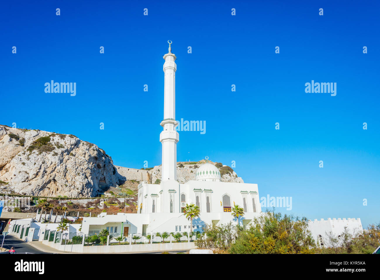 Ibrahim al Ibrahim or King Fahd bin Abdulaziz al-Saud Mosque at Europa point, Gibraltar Stock Photo